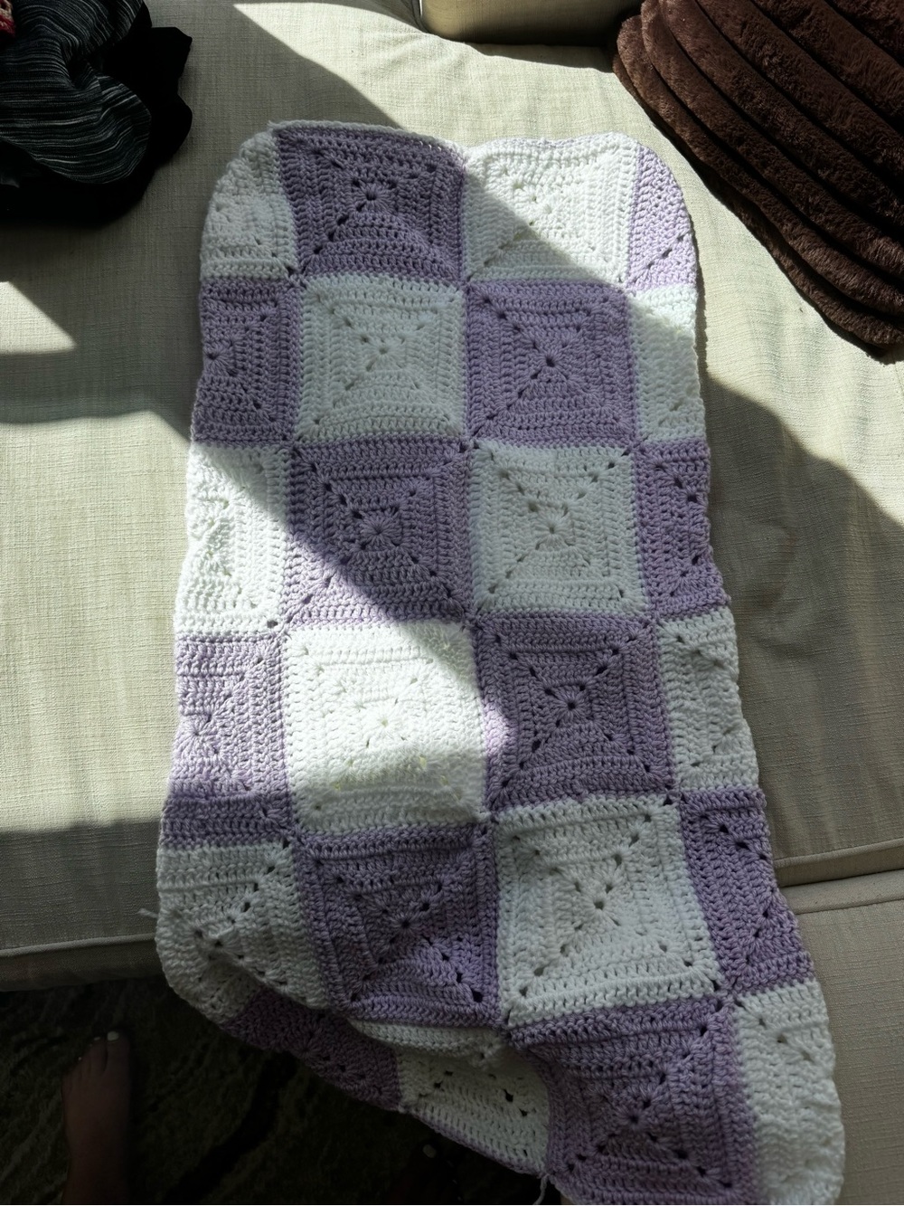 Handmade Lavender and White Crochet Skirt